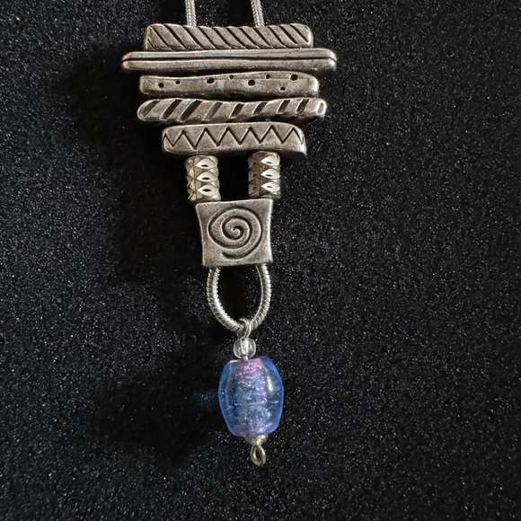 Vintage Unique Necklace with Moving Parts- Murano Glass Bead - Picture 2 of 5